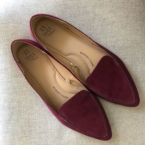 Maroon Pointed Toe Flats